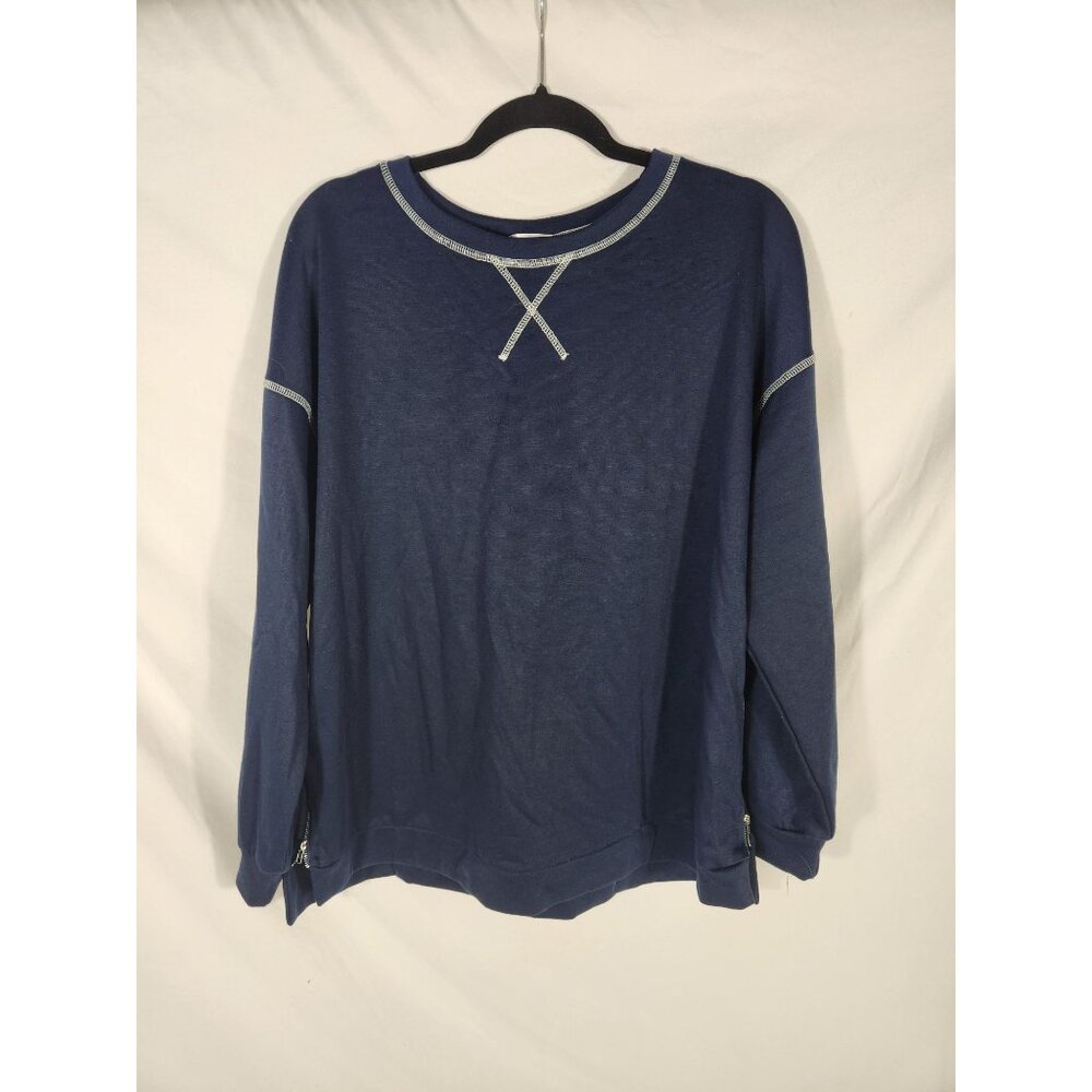 NWOT Zeagoo Womens Loungwear Outdoor Top Zippers Navy Y2K XL